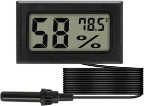 img 4 attached to 🌡️ Digital LCD Display Mini Probe Hygrometer Thermometer for Fahrenheit Reptile Aquarium, Indoor Outdoor Humidity Meter Gauge ideal for Tank Humidifiers Dehumidifiers, Greenhouse or Basement - 1-Pack