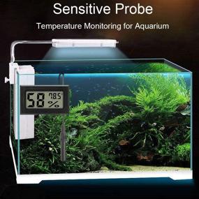 img 2 attached to 🌡️ Digital LCD Display Mini Probe Hygrometer Thermometer for Fahrenheit Reptile Aquarium, Indoor Outdoor Humidity Meter Gauge ideal for Tank Humidifiers Dehumidifiers, Greenhouse or Basement - 1-Pack