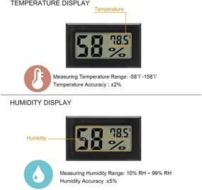 img 3 attached to 🌡️ Digital LCD Display Mini Probe Hygrometer Thermometer for Fahrenheit Reptile Aquarium, Indoor Outdoor Humidity Meter Gauge ideal for Tank Humidifiers Dehumidifiers, Greenhouse or Basement - 1-Pack