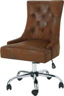 💼 stylish and functional christopher knight home bagnold desk chair in brown + chrome: a modern office essential логотип