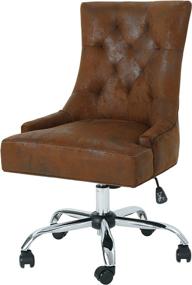 img 2 attached to 💼 Stylish and Functional Christopher Knight Home Bagnold Desk Chair in Brown + Chrome: A Modern Office Essential
