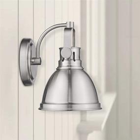 img 1 attached to Emliviar Modern Industrial Bathroom Vanity Wall Sconce Light, Brushed Nickel Finish with Metal Shade - Stylish Illumination for Your Bath Space, 4053S