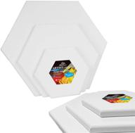 🎨 phoenix hexagon stretched canvas set - 6 pcs for painting - triple primed for oil & acrylic - variety of sizes logo