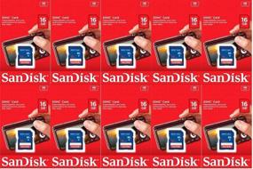 img 1 attached to 💾 Sandisk 16GB (10 Pack) SD Card Bundle - Class 4 Flash Memory - SDSDB-016G-B35