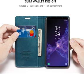 img 3 attached to 📱 SEO-friendly Samsung Galaxy S9 Wallet Case - Magnetic Stand Flip Cover with Card Slots & ID Holder (Blue)