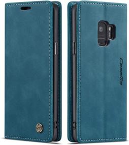 img 4 attached to 📱 SEO-friendly Samsung Galaxy S9 Wallet Case - Magnetic Stand Flip Cover with Card Slots & ID Holder (Blue)