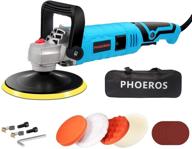 🚗 phoeros buffer polisher kit: 7 inch car polisher with variable speed, 4 pads, tool bag - perfect for polishing, sanding, waxing, and sealing glaze logo