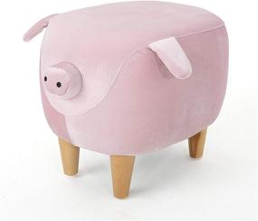 img 4 attached to 🐷 Keiki Burton Pink/Natural Velvet Pig Ottoman for Enhanced SEO