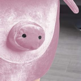 img 1 attached to 🐷 Keiki Burton Pink/Natural Velvet Pig Ottoman for Enhanced SEO