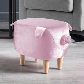 img 3 attached to 🐷 Keiki Burton Pink/Natural Velvet Pig Ottoman for Enhanced SEO