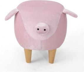 img 2 attached to 🐷 Keiki Burton Pink/Natural Velvet Pig Ottoman for Enhanced SEO