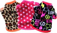 🐾 set of 3 winter warm fleece sweaters for small female dog chihuahua yorkies, cute puppy clothes, pet shirt логотип