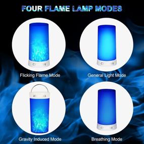 img 2 attached to Revolutionary Flame Effect Light: USB Rechargeable Flame Candle, Waterproof & Dimmable Lantern with 4 Modes. Flicking Outdoor Flame Lamp featuring Gravity Sensing Effect & Magnetic Base. Perfect for Halloween Room Party! (Blue flame-2PCS)