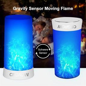 img 1 attached to Revolutionary Flame Effect Light: USB Rechargeable Flame Candle, Waterproof & Dimmable Lantern with 4 Modes. Flicking Outdoor Flame Lamp featuring Gravity Sensing Effect & Magnetic Base. Perfect for Halloween Room Party! (Blue flame-2PCS)