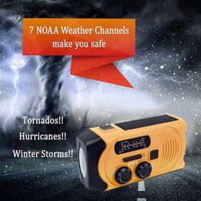 img 2 attached to 📻 Essential Orange Lynex Hand Crank Radio: Flashlight, NOAA Weather Radio, Solar Charging, Power Bank, Reading Lamp, Cellphone Charger, SOS Alarm