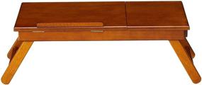 img 3 attached to 📚 Teak Flip Top Lap Desk with Drawer and Foldable Legs - Winsome Anderson