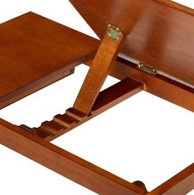 img 1 attached to 📚 Teak Flip Top Lap Desk with Drawer and Foldable Legs - Winsome Anderson