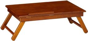 img 4 attached to 📚 Teak Flip Top Lap Desk with Drawer and Foldable Legs - Winsome Anderson