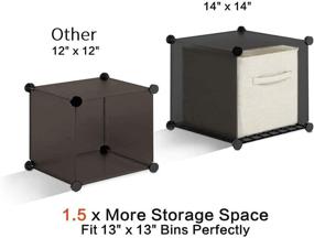 img 1 attached to Aznze Portable Storage Cubes with Sturdy Metal Bottom Panel - Enhanced Stability, Cube Shelves with Doors, Modular Bookshelf Units, Clothes Storage Shelves - Room Organizer for Cubby Cube-24 Cubes