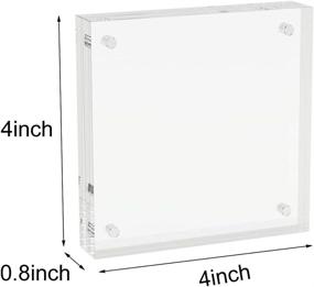 img 3 attached to 🖼️ AITEE 4x4 Clear Acrylic Picture Frames - Set of 3, Double-Sided Desktop Display Frames with 10 + 10MM Thickness