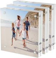 🖼️ aitee 4x4 clear acrylic picture frames - set of 3, double-sided desktop display frames with 10 + 10mm thickness logo