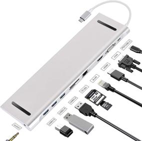 img 4 attached to 🔌 Tsemy USB C Docking Station: 10-in-1 Hub with 4K HDMI, Ethernet, USB, SD/TF Cards, PD Charging - MacBook/Pro/Air, Windows Laptops