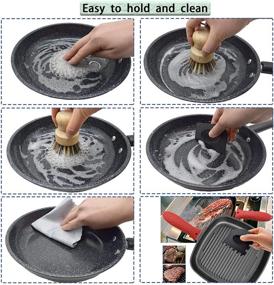 img 1 attached to 🔥 Ultimate 13-Piece Hot Handle Holder Silicone Set with Cast Iron Cleaner Kit, Chainmail & Bamboo Scrub Brush, Grill Pan Scraper Tool & Heat Resistant Skillet Assisit Handle Grips