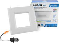 nicor lighting 6 inch square led 💡 recessed downlight in white 3000k - optimized for seo logo