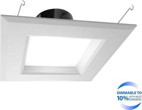 img 3 attached to NICOR Lighting 6 Inch Square LED 💡 Recessed Downlight in White 3000K - Optimized for SEO