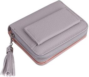 img 4 attached to 👜 Stylish Gray Women's Small Wallet with RFID Blocking - Bifold Leather Mini Wallet featuring ID Window - Multi-purpose Design