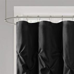 img 3 attached to 🚿 Madison Park Geometric Textured Tufted Design Laurel Black 72x72 Shower Curtain - Solid Transitional Blush Bathroom Décor