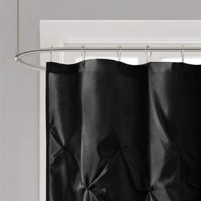 img 2 attached to 🚿 Madison Park Geometric Textured Tufted Design Laurel Black 72x72 Shower Curtain - Solid Transitional Blush Bathroom Décor