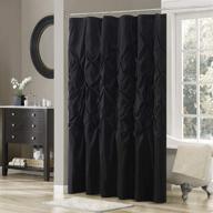 🚿 madison park geometric textured tufted design laurel black 72x72 shower curtain - solid transitional blush bathroom décor logo
