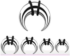 img 1 attached to 🔒 Zaya Body Jewelry: Premium 8 Pairs Steel Talons 0g-14g for Pinchers, Horseshoes, Tapers & Crescents