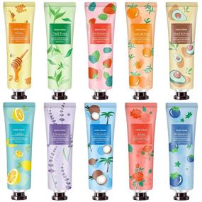 img 4 attached to 🌿 2021 Natural Plant Fragrance Hand Care Cream Gift Set - Pack of 10 Hand Creams for Dry Cracked Hands, Moisturizing Hand Lotion for Working Hands - Travel Size Hand Lotion Gift Set for Dry Hands - Perfect Gift for Mom and Grandma