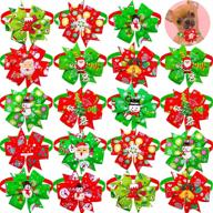 🎅 yagopet christmas dog bowtie set - 10pcs/pack snowman, christmas tree, deer center - festive dog accessories for xmas puppy logo