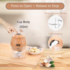 img 3 attached to 🔪 Efficient 250ML Small Food Processor - Topesct Mini Electric Chopper for Garlic, Veggie, Onion, Dicing, Mincing, Puree & Fruit Salad