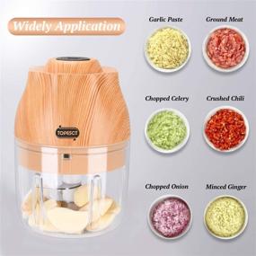 img 2 attached to 🔪 Efficient 250ML Small Food Processor - Topesct Mini Electric Chopper for Garlic, Veggie, Onion, Dicing, Mincing, Puree & Fruit Salad