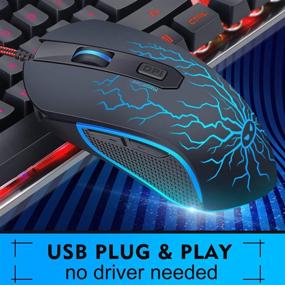 img 3 attached to Gaming Keyboard and Mouse Combo, K1 LED Rainbow Backlit Keyboard with 104 Key for PC/Laptop - Enhancing PC Gaming Experience