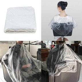 img 2 attached to 💦 Waterproof 100 Pcs Disposable Hair Salon Capes - 51x36 inch Barber Hair Cutting Cape for Barbershop and Salon Hairdressing - Ideal for Kids and Adults