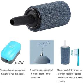 img 1 attached to 🐠 Pawfly 1 Inch Air Stone 10-Piece Cylinder Bubble Diffuser Airstones: Enhance Your Aquarium with Grey/Blue Pump Accessories