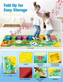 img 1 attached to EduCuties Baby Musical Learning Toys: Floor Piano Playmat for Toddlers + Animal Flash Cards, Music Sound for Early Education - Interactive Touch Keyboard Blanket for Baby Boys and Girls