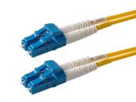 speedyfibertx 10 meter lc to lc fiber patch cable - high-speed corning smf-28 ultra optical fiber with yellow riser ofnr jacket - 1-pack, os1/os2 compatible logo