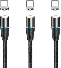 img 4 attached to 🔌 NetDot Gen12 USB-C Magnetic Fast Charging Data Transfer Cable - 5ft, 3 Pack Black - Compatible with Type-c Devices