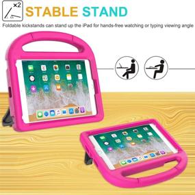 img 2 attached to Durable Shockproof Kids Case for iPad Mini 5/4/3/2/1 - 👧 MOXOTEK Protective Handle Stand Bumper Cover with Screen Protector - Pink