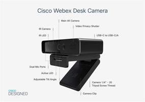 img 1 attached to Cisco Webex Desk Camera CD-DSKCAM-C-US with 4K Ultra HD Video, Dual Microphones, Low-Light Performance, Carbon Black – 1-Year Limited Hardware Warranty