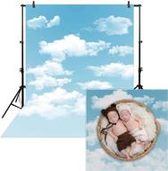 🌤️ allenjoy 5x7ft blue sky backdrop with white clouds for spring photography of newborn babies, children, and kids - cartoon background made of polyester for props, photocall, photobooth, and photo studio logo