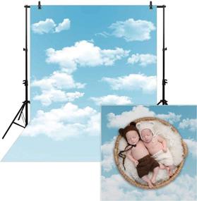 img 4 attached to 🌤️ Allenjoy 5x7ft Blue Sky Backdrop with White Clouds for Spring Photography of Newborn Babies, Children, and Kids - Cartoon Background Made of Polyester for Props, Photocall, Photobooth, and Photo Studio