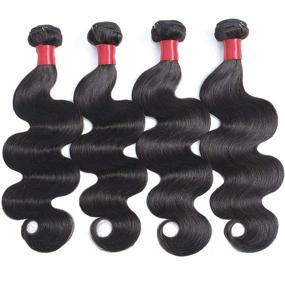 img 1 attached to 🔥 High-quality Autto Hair Brazilian Virgin Hair Body Wave - 20inch Bundle, 100% Unprocessed Human Hair Extension Weave, Natural Black Color (100+/-5g), Can be Dyed & Bleached