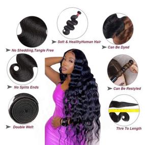 img 2 attached to 🔥 High-quality Autto Hair Brazilian Virgin Hair Body Wave - 20inch Bundle, 100% Unprocessed Human Hair Extension Weave, Natural Black Color (100+/-5g), Can be Dyed & Bleached